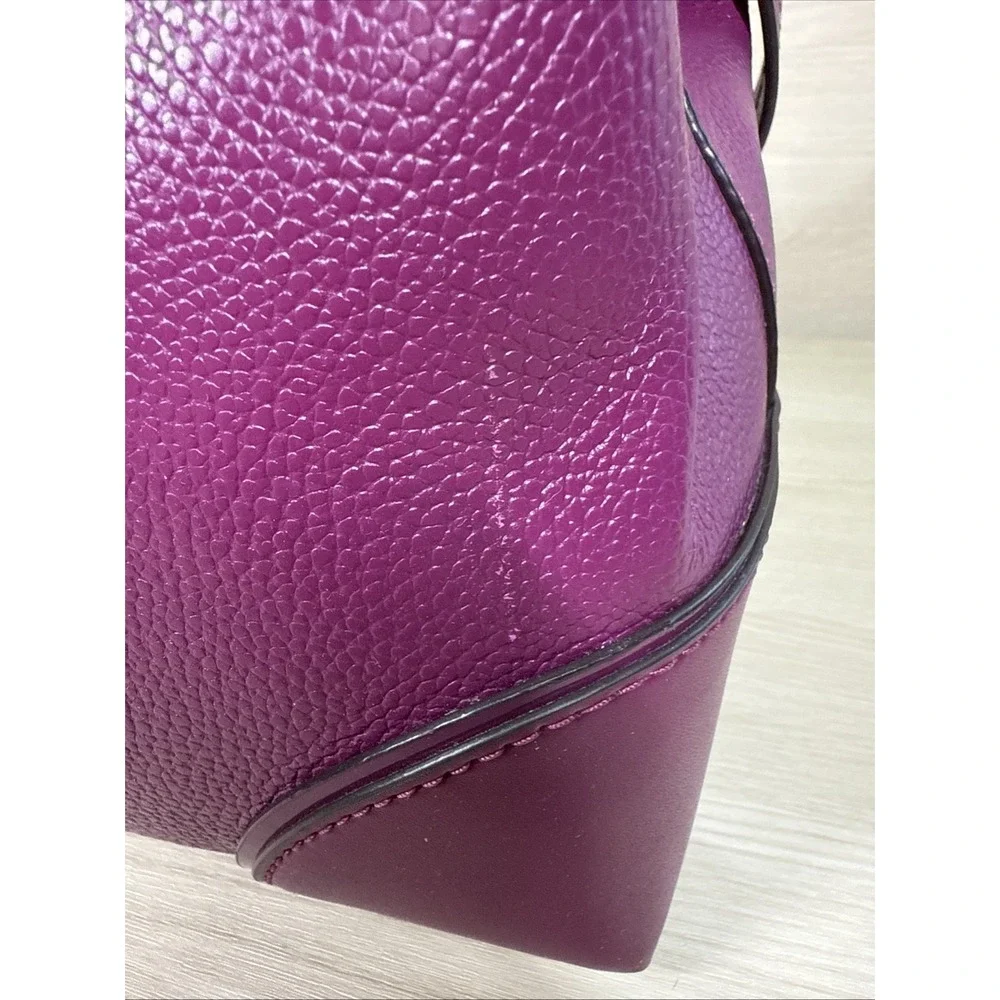 MICHAEL KORS STUDIO Mercer Purple Magenta Leather Large Convertible Tote‎ Bag